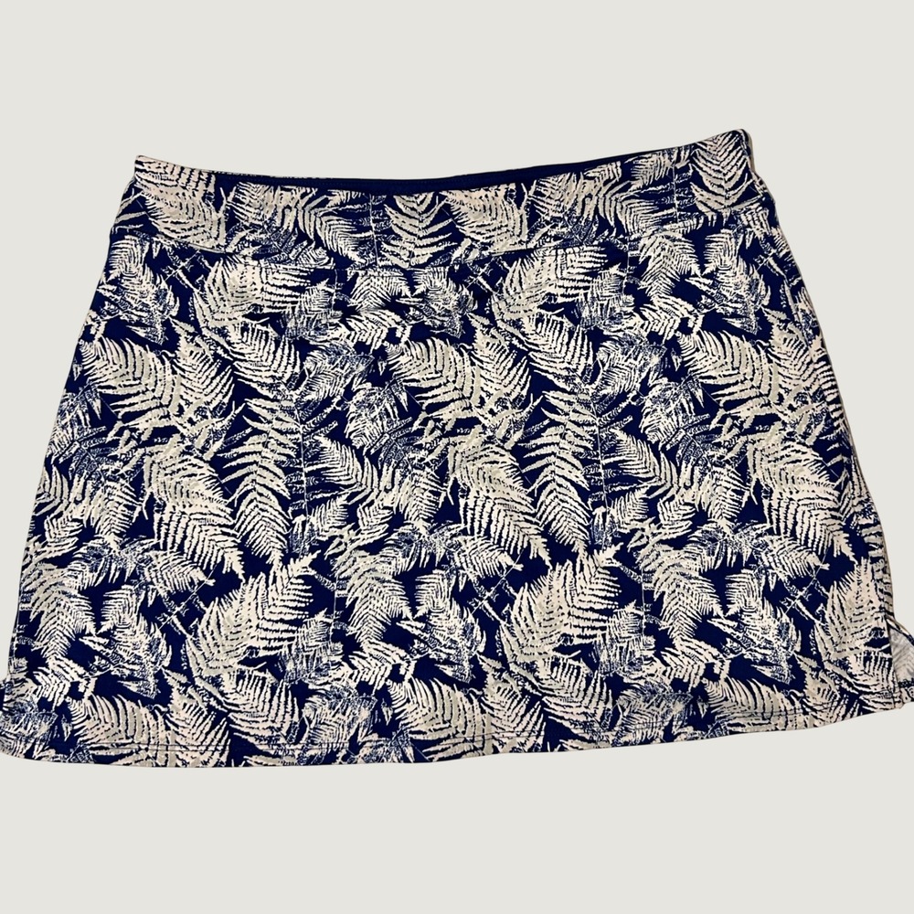 Tranquility by Colorado Clothing Blue White‎ Fern Print Athletic Skort Large